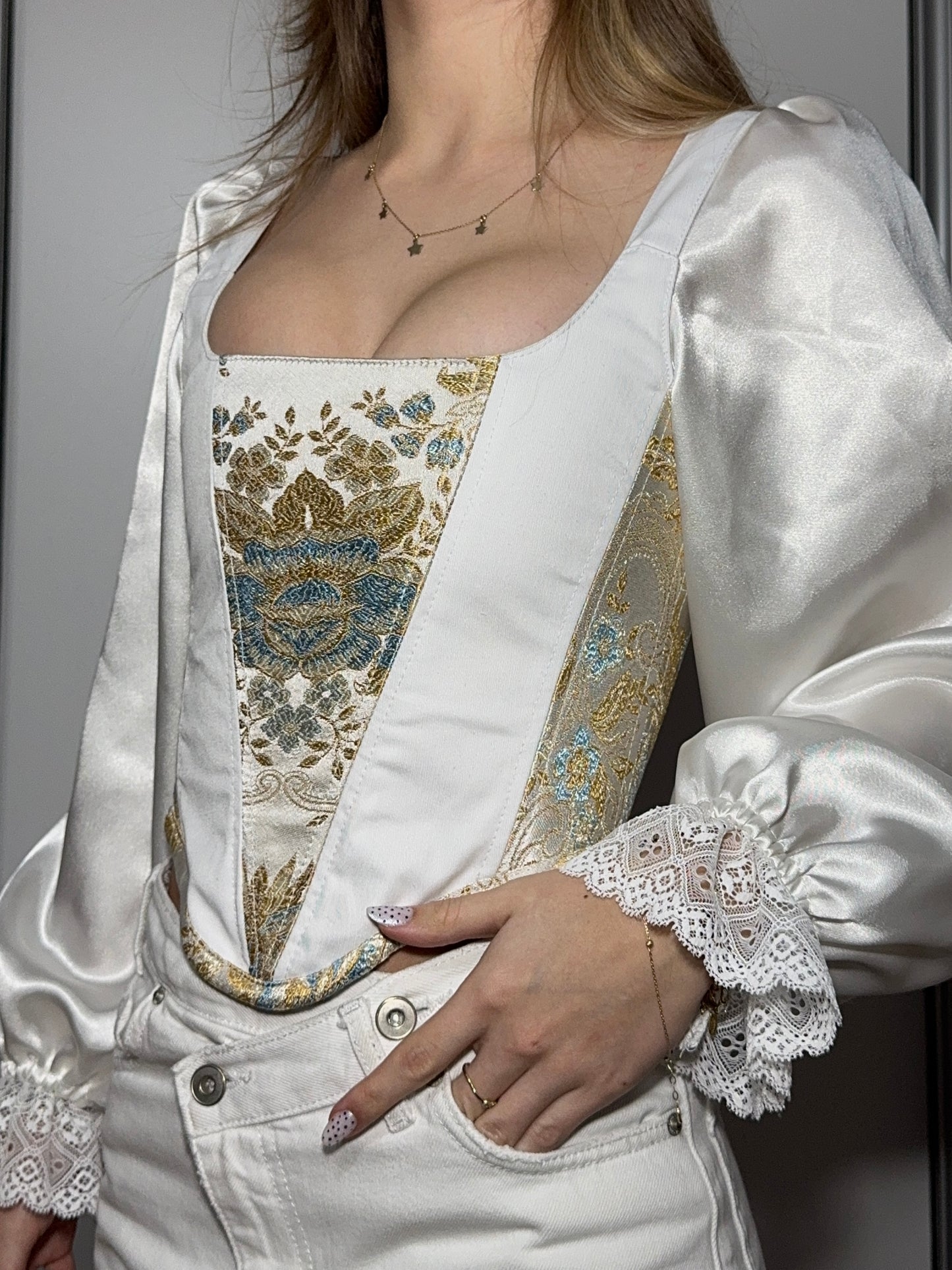 “Reverie” Corset Top with sleeves