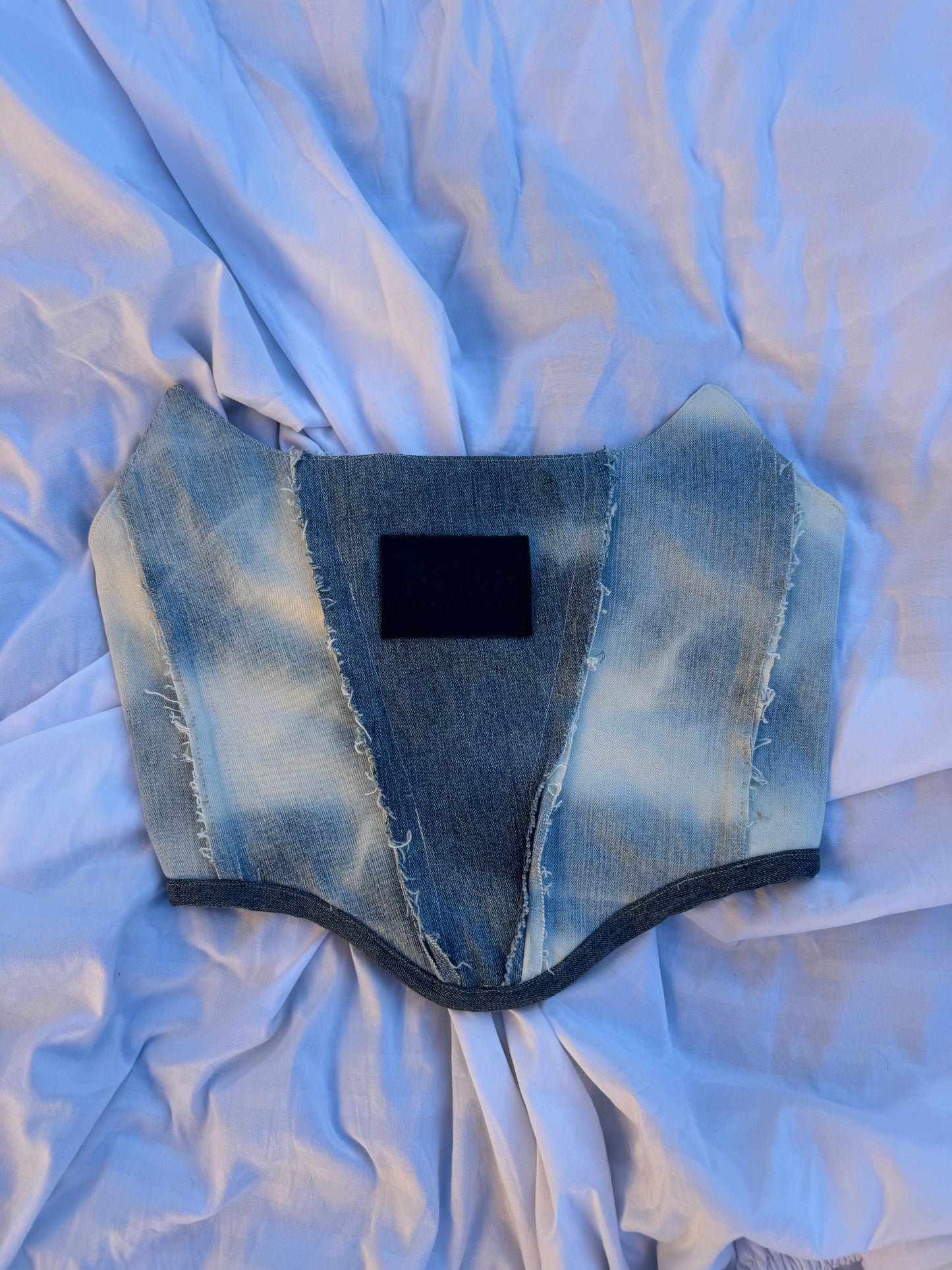 Denim Corset Top made from Hugo Boss jeans