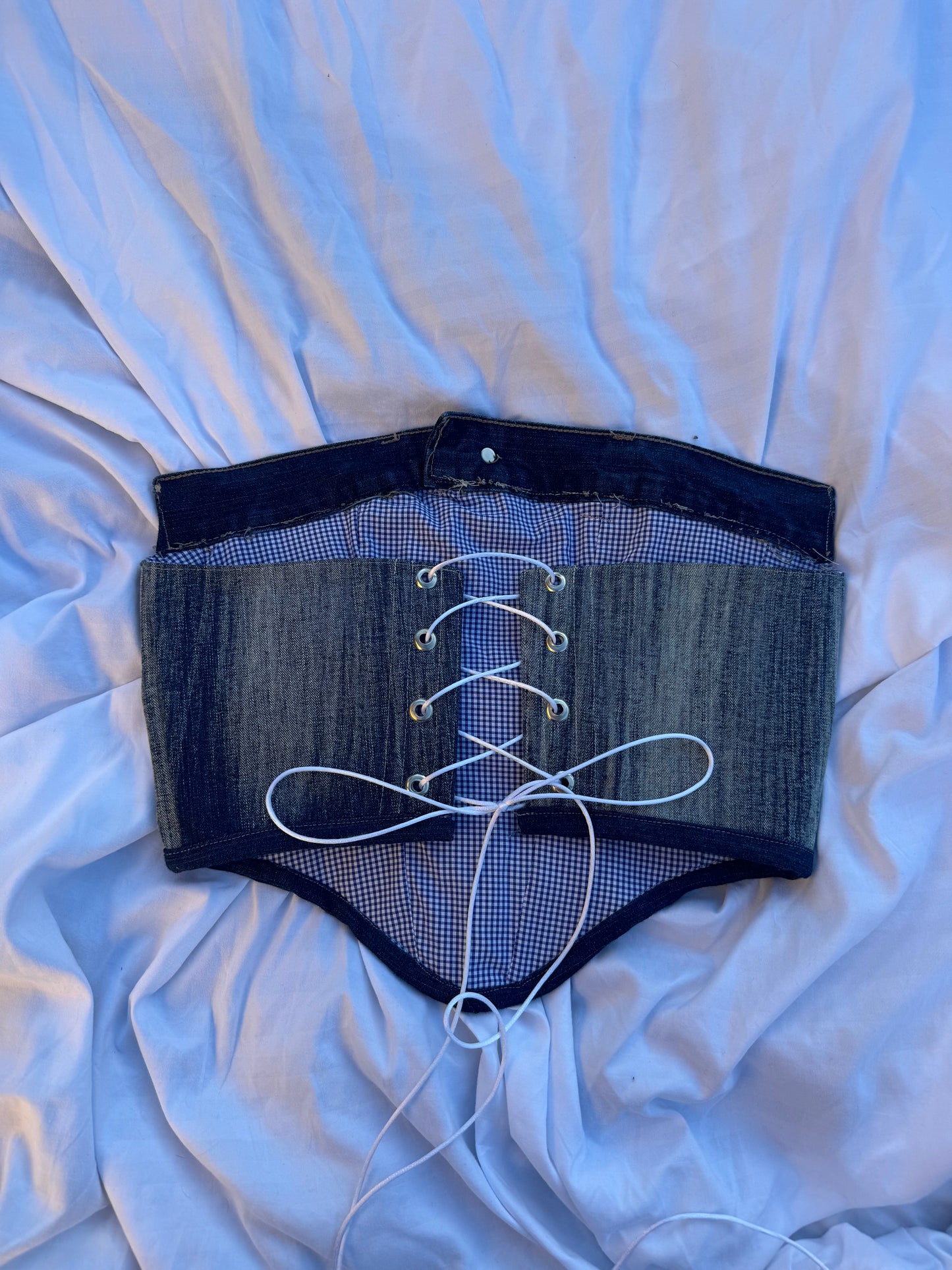 Denim Corset Top made from Armani Jeans