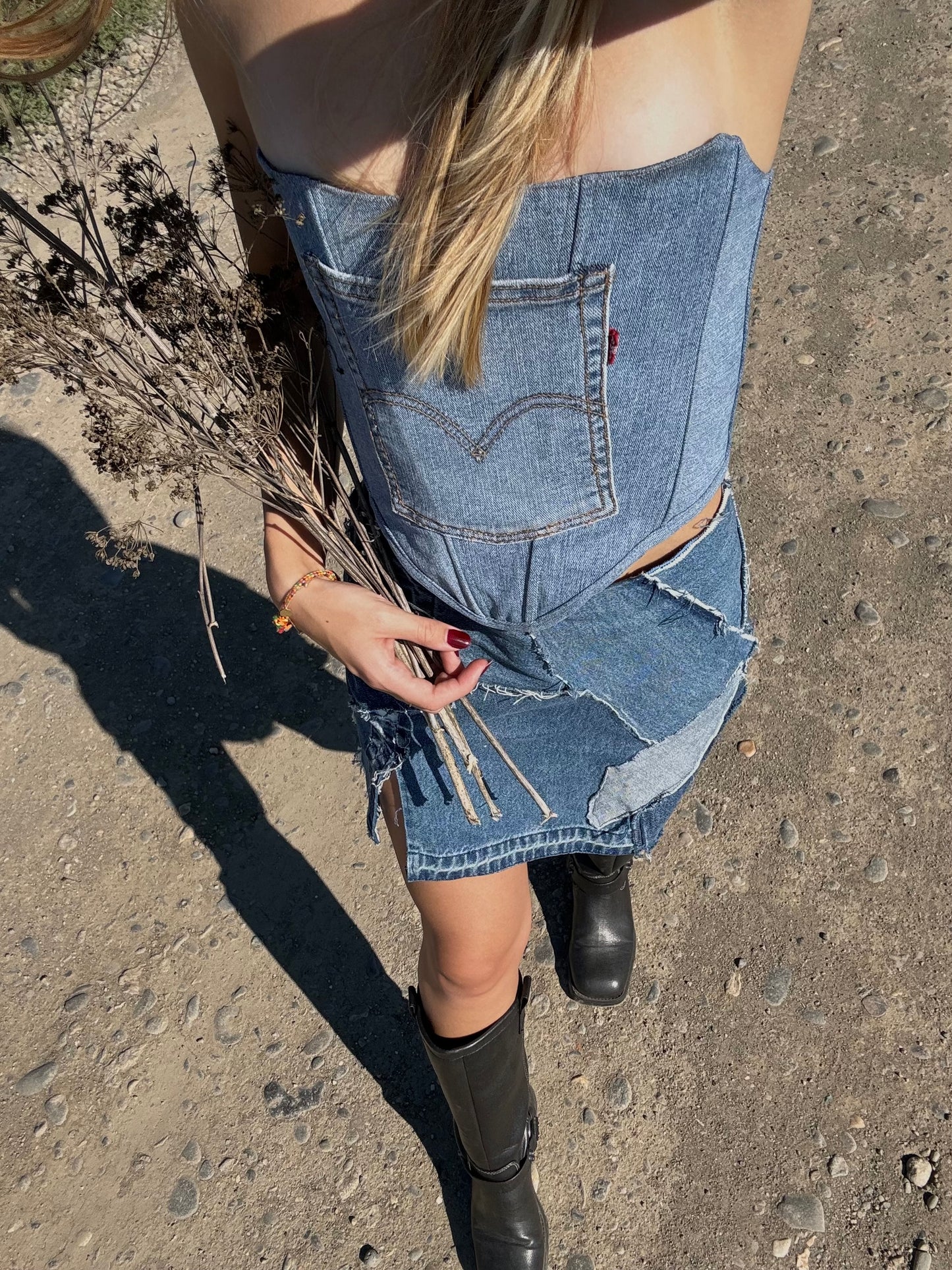 Denim Corset Top made from Levi’s Jeans